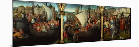 Saint Ursula Shrine, Upon Her Return from a Pilgrimage to Rome, Accompanied by Her 11,000 Virgins-Hans Memling-Mounted Giclee Print