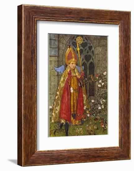 Saint Valentine Depicted Here as Boy Bishop-Eleanor Fortescue Brickdale-Framed Photographic Print