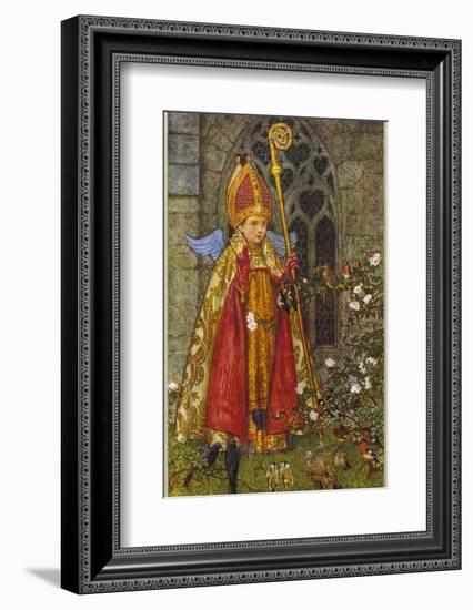 Saint Valentine Depicted Here as Boy Bishop-Eleanor Fortescue Brickdale-Framed Photographic Print