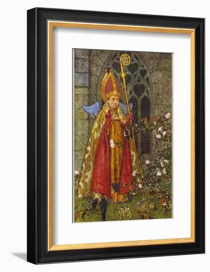 Saint Valentine Depicted Here as Boy Bishop-Eleanor Fortescue Brickdale-Framed Photographic Print