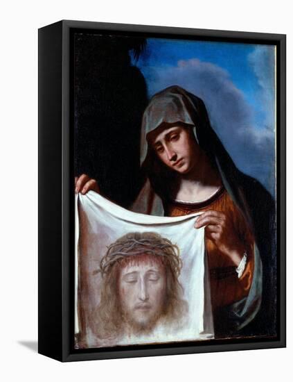 Saint Veronica. the Holy Veil Represents the Face of Christ Whose Sweat Veronique Was Said to Have-Guercino (1591-1666)-Framed Premier Image Canvas