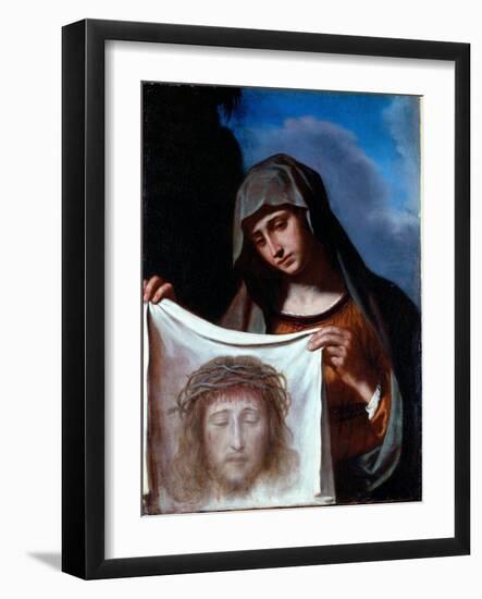 Saint Veronica. the Holy Veil Represents the Face of Christ Whose Sweat Veronique Was Said to Have-Guercino (1591-1666)-Framed Giclee Print