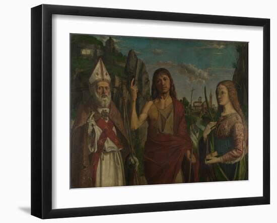 Saint Zeno, Saint John the Baptist and a Female Martyr, C. 1495-Bartolomeo Montagna-Framed Giclee Print