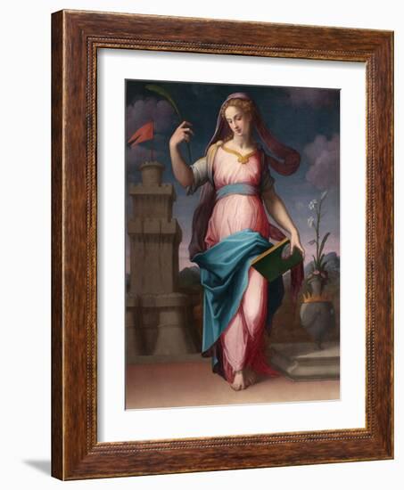 Sainte Barbe (St Barbara) - Peinture De Giorgio Vasari (1511-1574), Huile Sur Toile, 16E Siecle, Ar-Giorgio Vasari-Framed Giclee Print