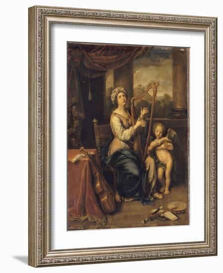 Sainte Cécile chantant les louanges du Seigneur-Pierre Mignard-Framed Giclee Print