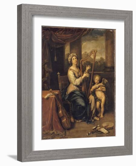 Sainte Cécile chantant les louanges du Seigneur-Pierre Mignard-Framed Giclee Print