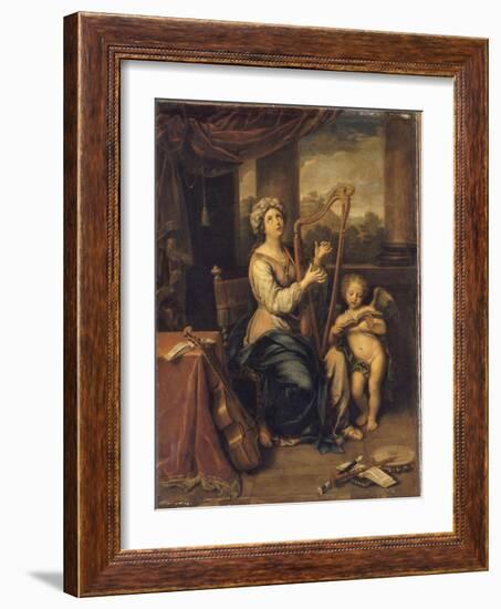 Sainte Cécile chantant les louanges du Seigneur-Pierre Mignard-Framed Giclee Print