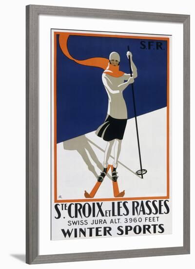 Sainte-Croix et les Rasses-The Vintage Collection-Framed Giclee Print