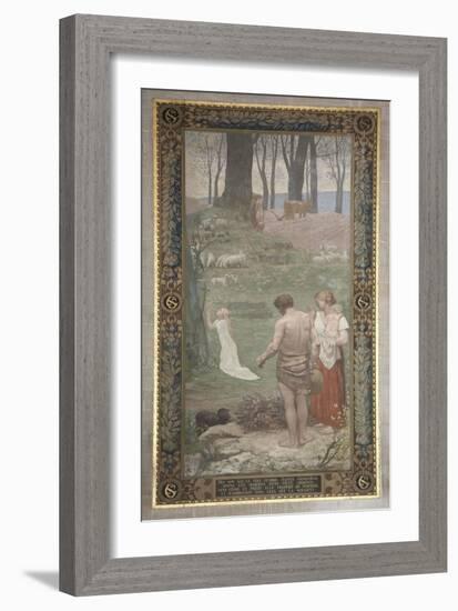 Sainte Geneviève enfant en prière-Pierre Puvis de Chavannes-Framed Giclee Print