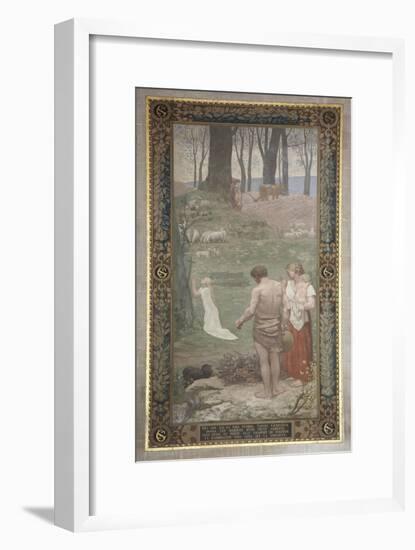 Sainte Geneviève enfant en prière-Pierre Puvis de Chavannes-Framed Giclee Print