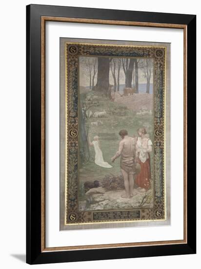 Sainte Geneviève enfant en prière-Pierre Puvis de Chavannes-Framed Giclee Print