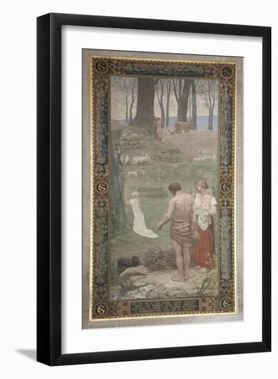 Sainte Geneviève enfant en prière-Pierre Puvis de Chavannes-Framed Giclee Print