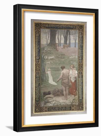 Sainte Geneviève enfant en prière-Pierre Puvis de Chavannes-Framed Giclee Print