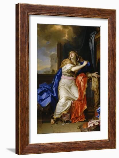 Sainte Madeleine repentante renonce à toutes les vanités de la vie-Charles Le Brun-Framed Giclee Print