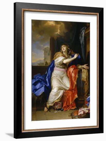 Sainte Madeleine repentante renonce à toutes les vanités de la vie-Charles Le Brun-Framed Giclee Print