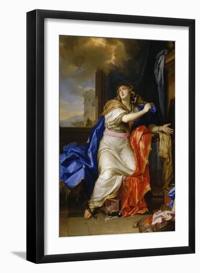 Sainte Madeleine repentante renonce à toutes les vanités de la vie-Charles Le Brun-Framed Giclee Print