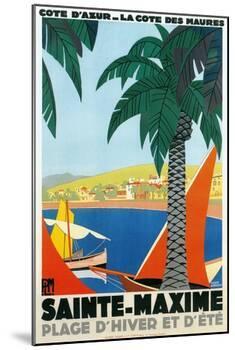 Sainte Maxime, Cote De Azure French Travel Poster-null-Mounted Giclee Print