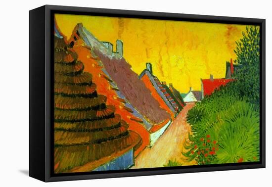 Saintes-Maries Road Through The Town-Vincent van Gogh-Framed Stretched Canvas