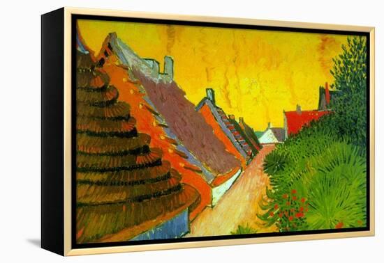 Saintes-Maries Road Through The Town-Vincent van Gogh-Framed Stretched Canvas