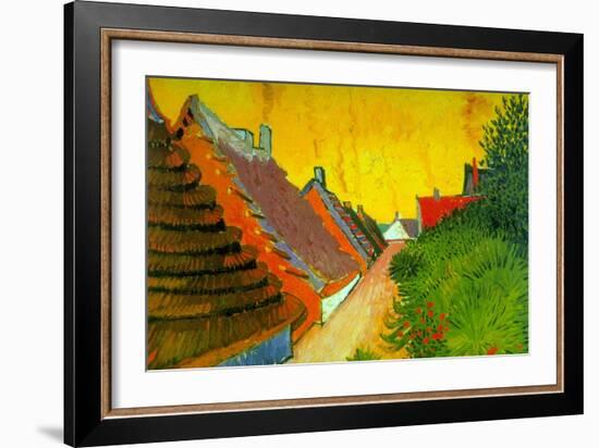 Saintes-Maries Road Through the Town-Vincent van Gogh-Framed Art Print