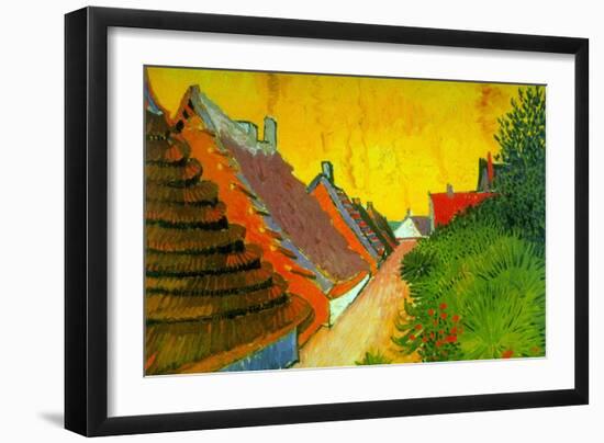 Saintes-Maries Road Through the Town-Vincent van Gogh-Framed Art Print