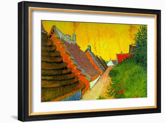 Saintes-Maries Road Through the Town-Vincent van Gogh-Framed Art Print