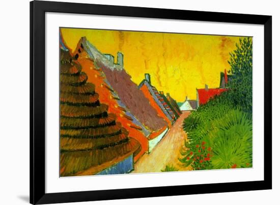 Saintes-Maries Road Through the Town-Vincent van Gogh-Framed Art Print