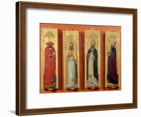 Saints Ambrose, Jerome, Augustine and Gregory-Sassetta-Framed Giclee Print