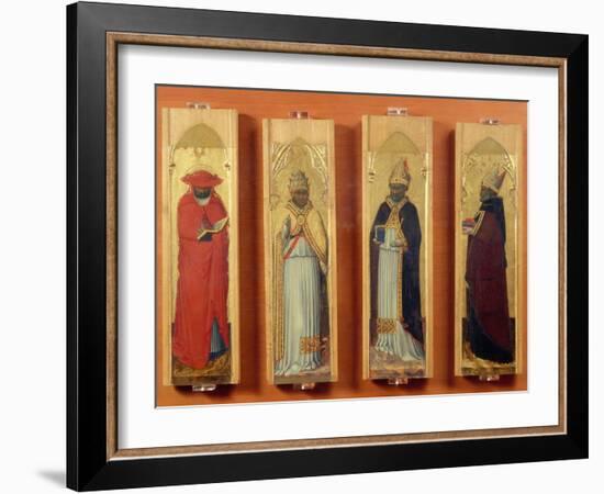 Saints Ambrose, Jerome, Augustine and Gregory-Sassetta-Framed Giclee Print