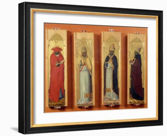 Saints Ambrose, Jerome, Augustine and Gregory-Sassetta-Framed Giclee Print