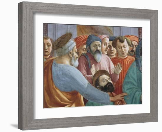 Saints and Crowd, Detail from the Raising of the Son of Theophilus-Tommaso Masaccio-Framed Giclee Print