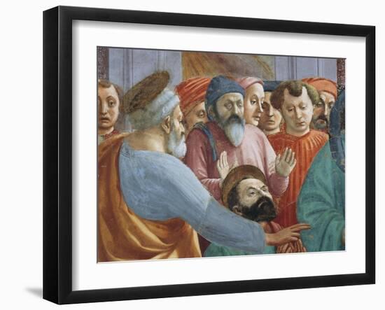 Saints and Crowd, Detail from the Raising of the Son of Theophilus-Tommaso Masaccio-Framed Giclee Print