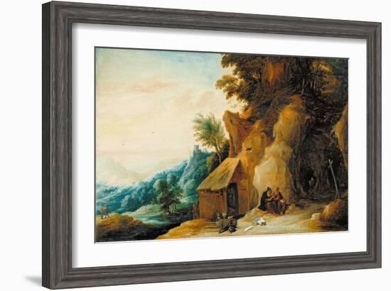 Saints Anthony and Paul in a Landscape, C.1636-38-David Teniers the Younger-Framed Giclee Print