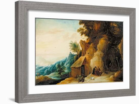 Saints Anthony and Paul in a Landscape, C.1636-38-David Teniers the Younger-Framed Giclee Print