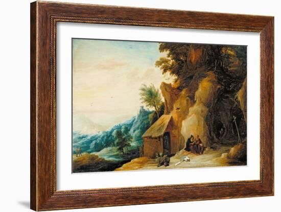 Saints Anthony and Paul in a Landscape, C.1636-38-David Teniers the Younger-Framed Giclee Print