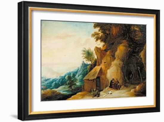 Saints Anthony and Paul in a Landscape, C.1636-38-David Teniers the Younger-Framed Giclee Print