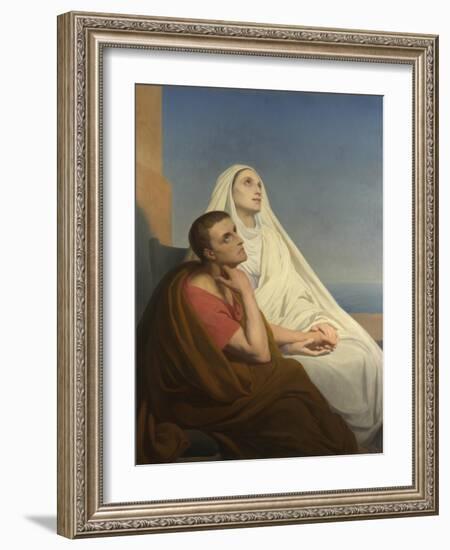 Saints Augustine and Monica, 1854-Ary Scheffer-Framed Giclee Print