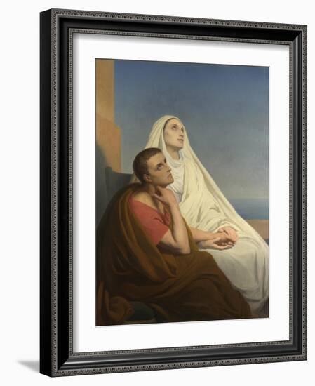 Saints Augustine and Monica, 1854-Ary Scheffer-Framed Giclee Print