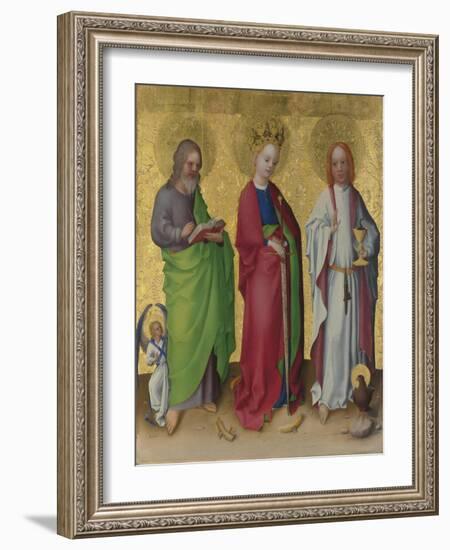 Saints Matthew, Catherine of Alexandria and John the Evangelist, C. 1450-Stephan Lochner-Framed Giclee Print