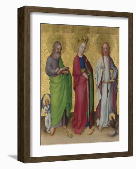 Saints Matthew, Catherine of Alexandria and John the Evangelist, C. 1450-Stephan Lochner-Framed Giclee Print