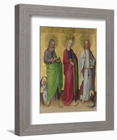 Saints Matthew, Catherine of Alexandria and John the Evangelist, C. 1450-Stephan Lochner-Framed Giclee Print