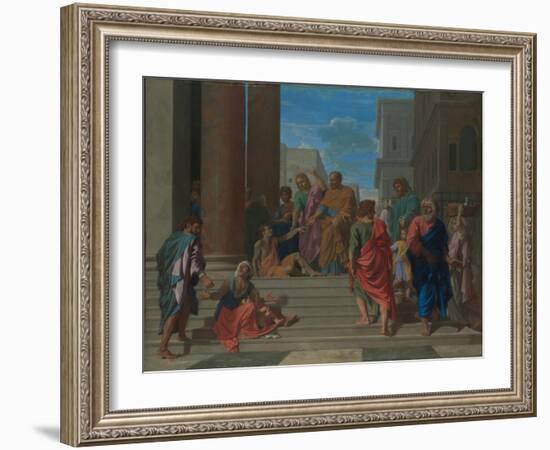 Saints Peter and John Healing the Lame Man, 1655-Nicolas Poussin-Framed Giclee Print