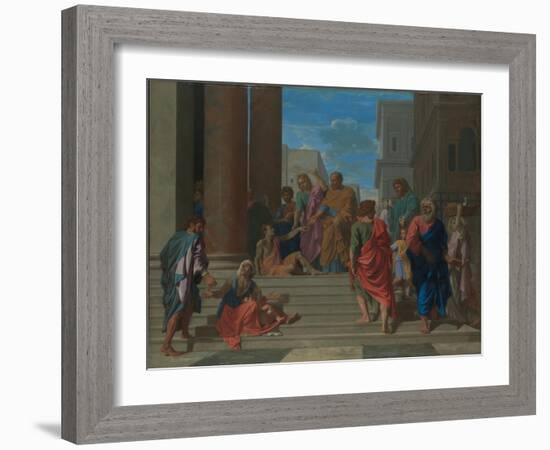 Saints Peter and John Healing the Lame Man, 1655-Nicolas Poussin-Framed Giclee Print