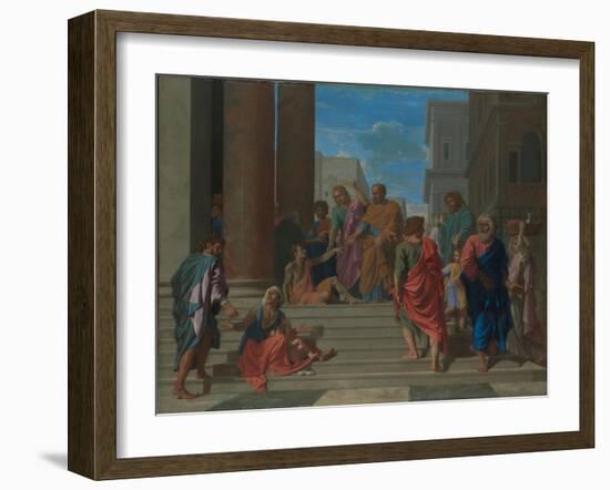 Saints Peter and John Healing the Lame Man, 1655-Nicolas Poussin-Framed Giclee Print