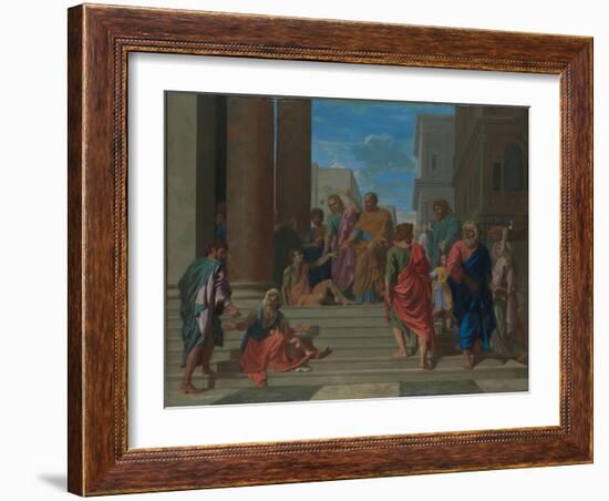 Saints Peter and John Healing the Lame Man, 1655-Nicolas Poussin-Framed Giclee Print