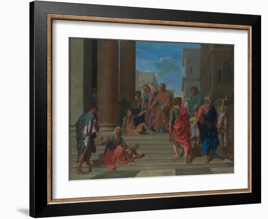 Saints Peter and John Healing the Lame Man, 1655-Nicolas Poussin-Framed Giclee Print