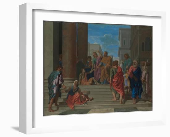 Saints Peter and John Healing the Lame Man, 1655-Nicolas Poussin-Framed Giclee Print