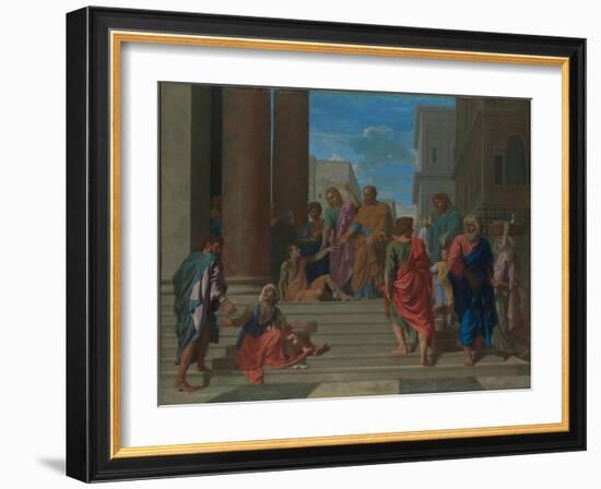 Saints Peter and John Healing the Lame Man, 1655-Nicolas Poussin-Framed Giclee Print