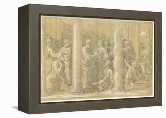 Saints Peter and John Healing the Sick at the Gates of the Temple, C. 1530-Parmigianino-Framed Premier Image Canvas