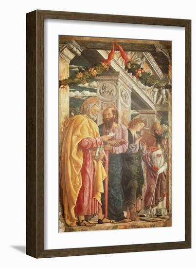 Saints Peter and Paul and Two Saints, Detail from San Zeno Altarpiece, 1456-1460-Andrea Mantegna-Framed Giclee Print